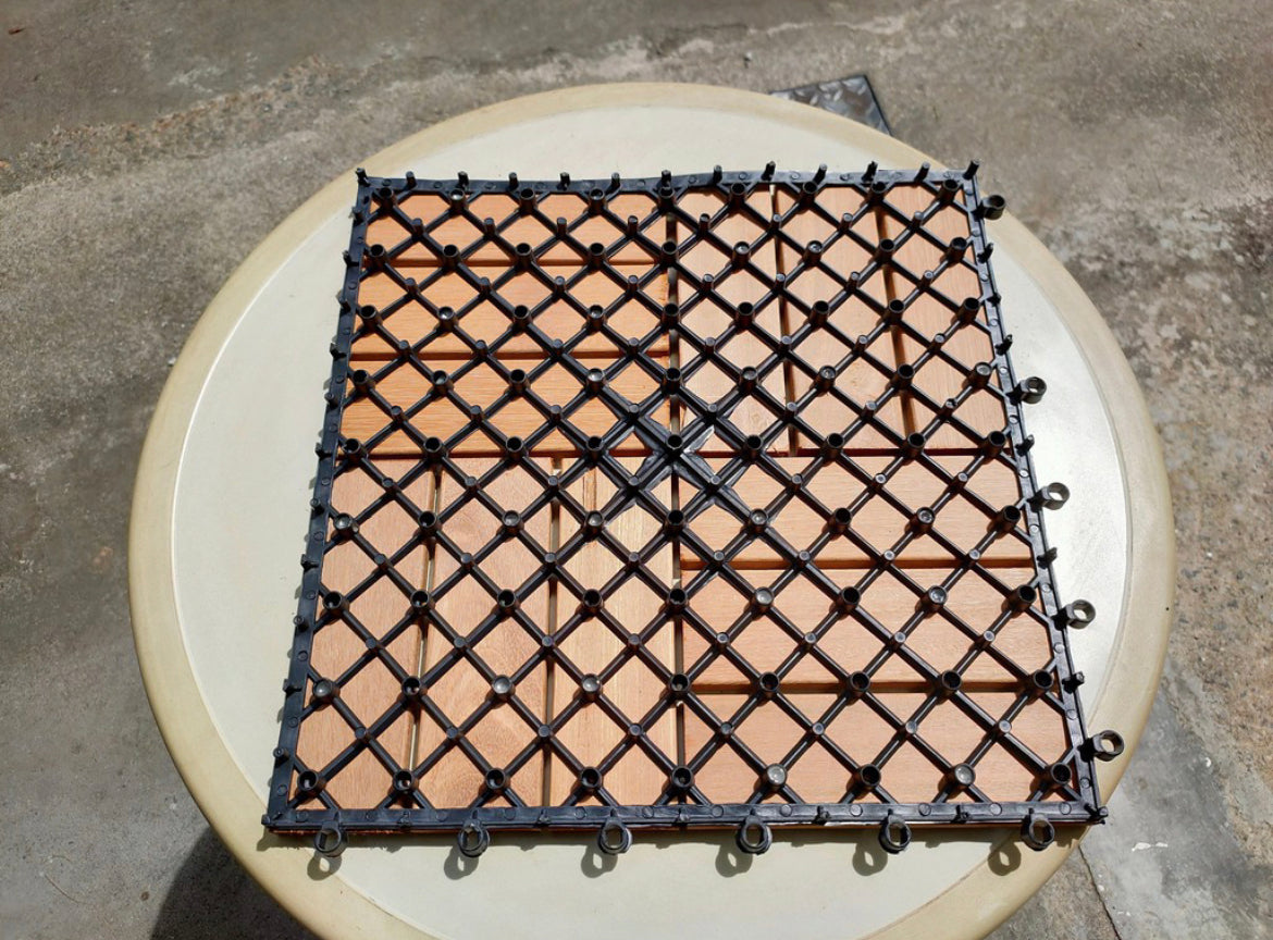 Bangkirai PVC Deck Tiles (Pack of 6 Pieces)
