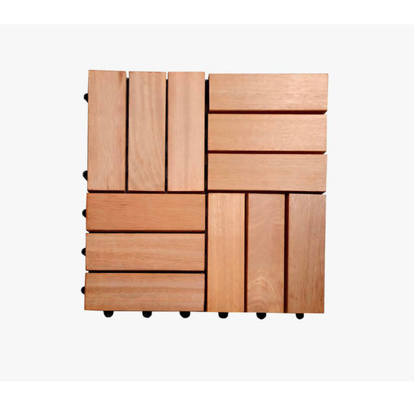 Bangkirai PVC Deck Tiles (Pack of 6 Pieces)